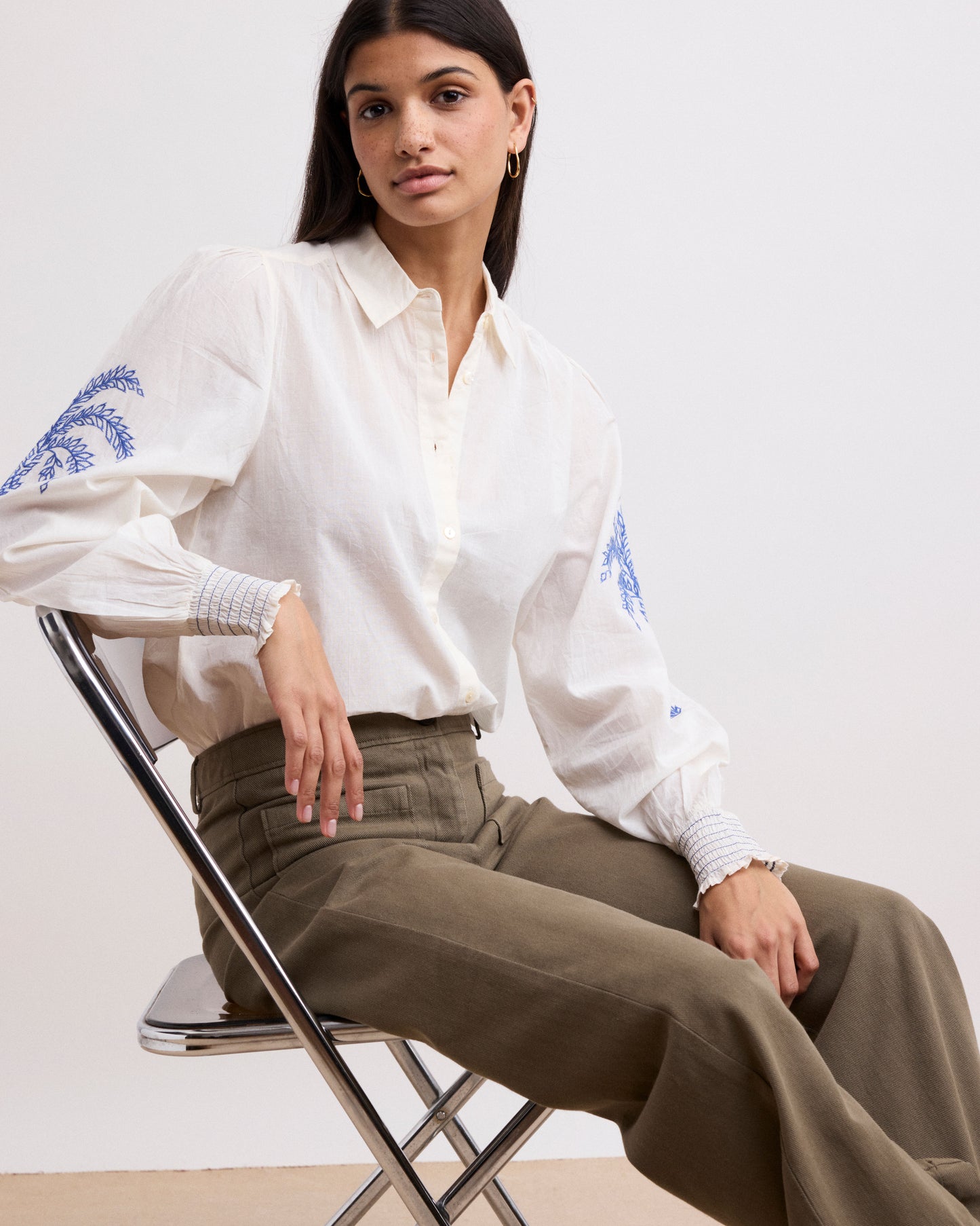 Chemise Femme en voile de coton Ecru Caicos