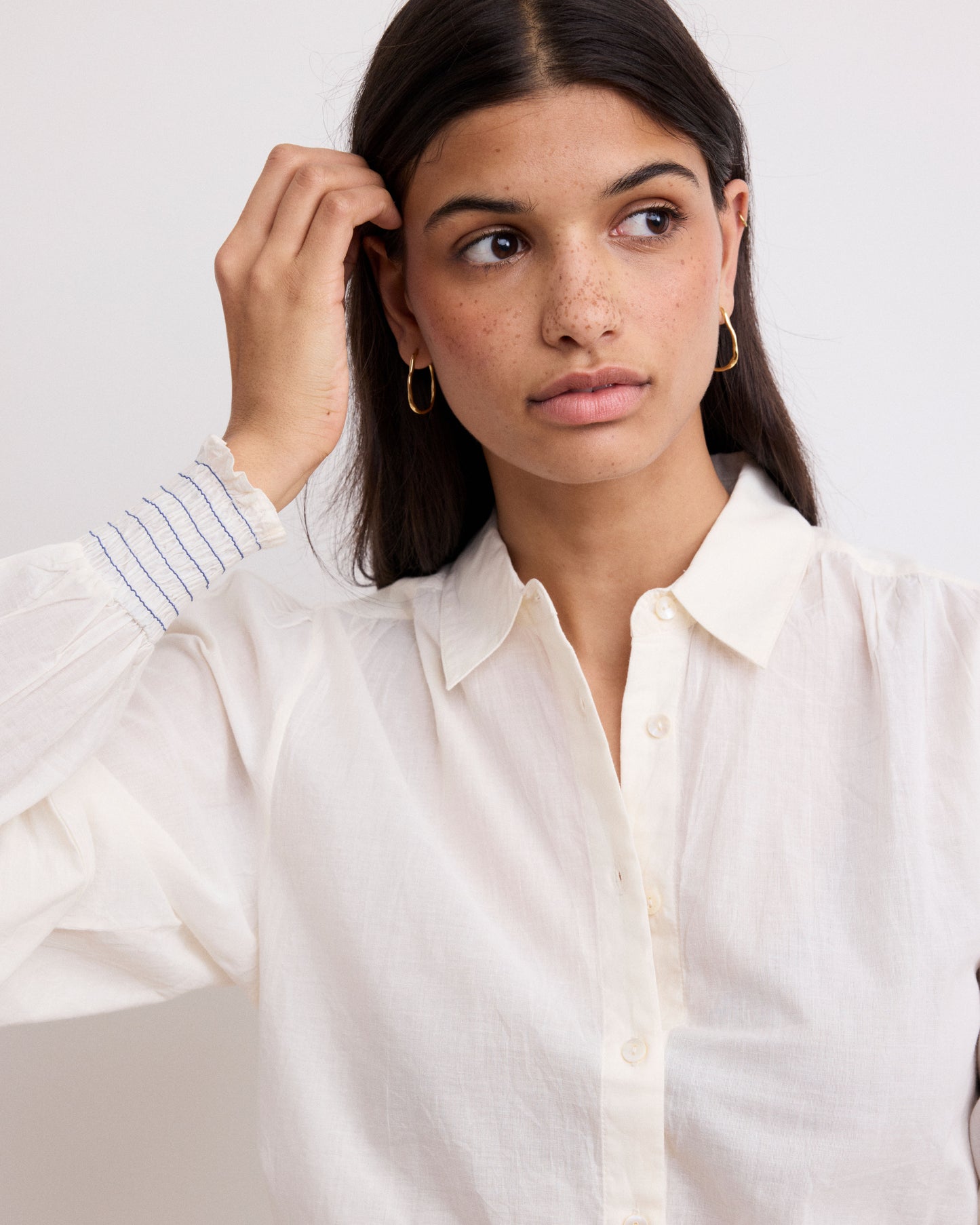 Chemise Femme en voile de coton Ecru Caicos