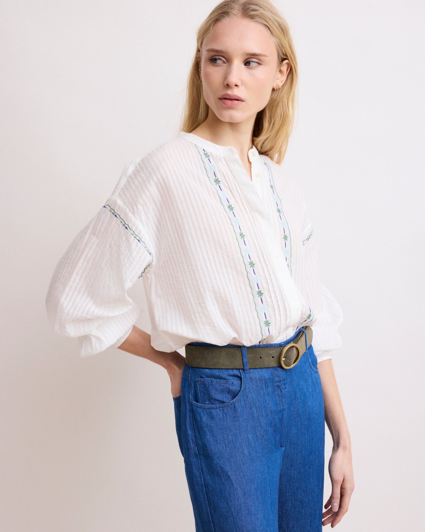 Chemise Femme Voile de Coton Ecru Chili