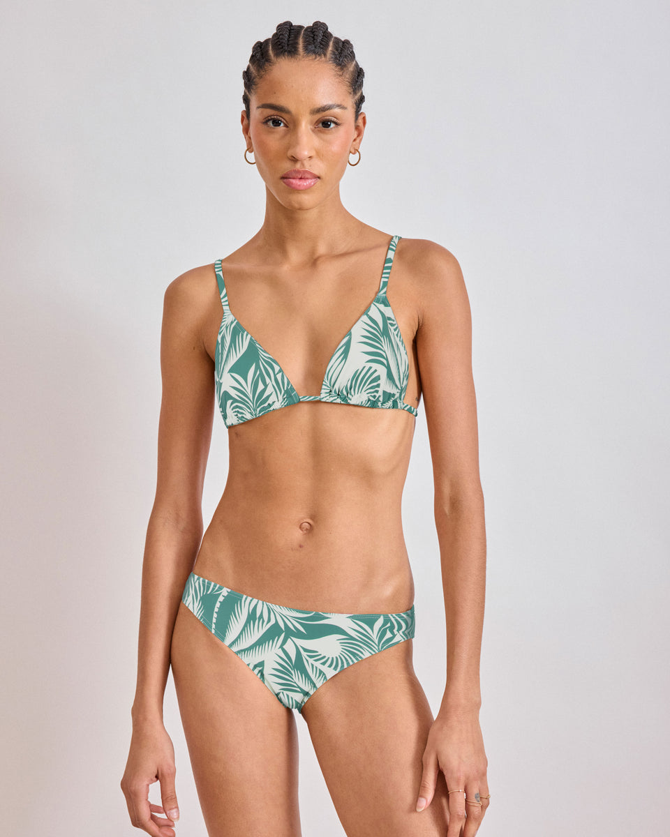 Braguita de baño con estampado de palmeras para mujer Verde - Image principale