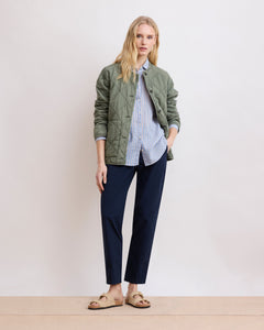 Pantalon Femme en Popeline Bleu Marine Perfect