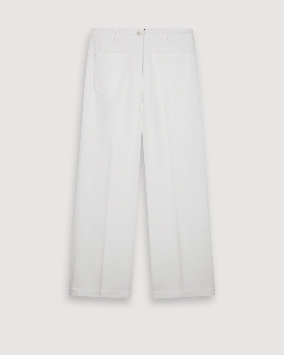Poli Women's White Lyocell & Cotton Pants - Image 3