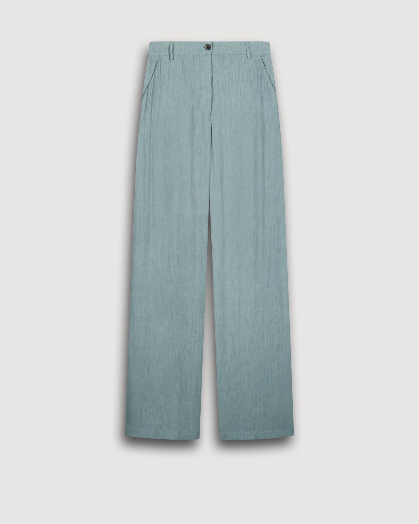 Pantalones de Viscosa Arrugada Verde Positano para Mujer