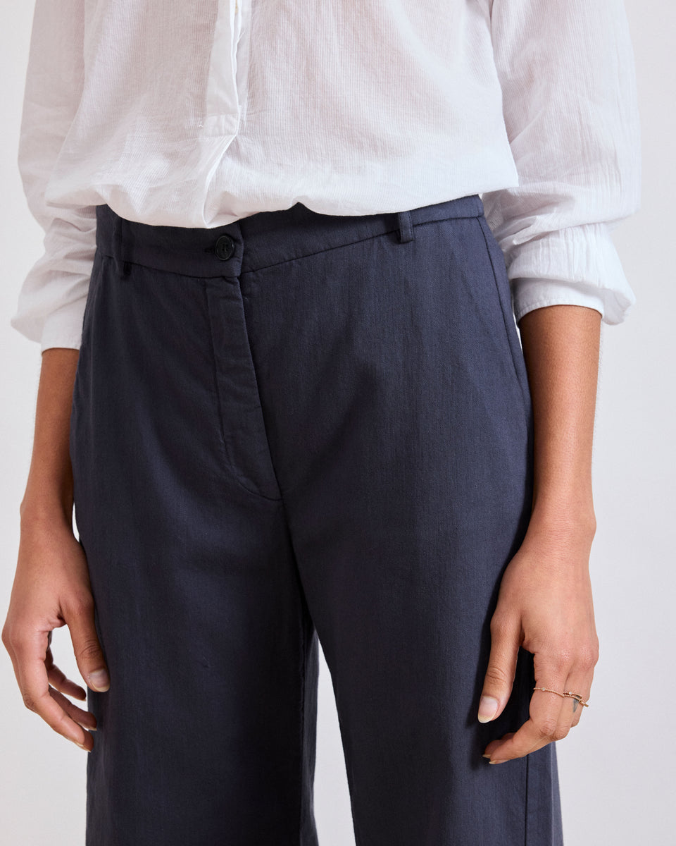Positanon Women's Anthracite Cotton Twill Pants - Image 3
