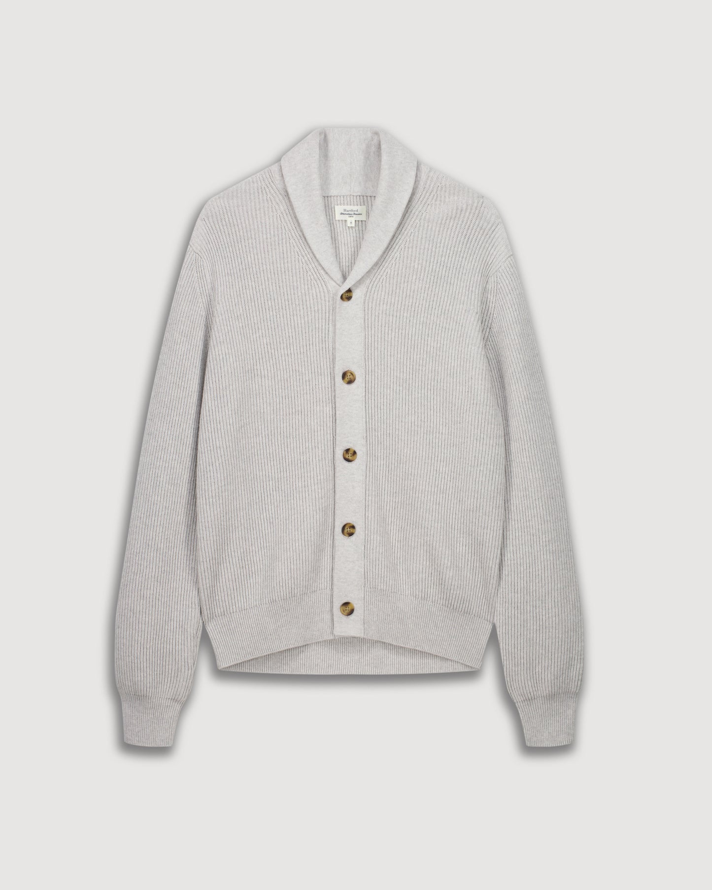 Pull Homme en Coton & Cachemire Gris Chiné Cardigan