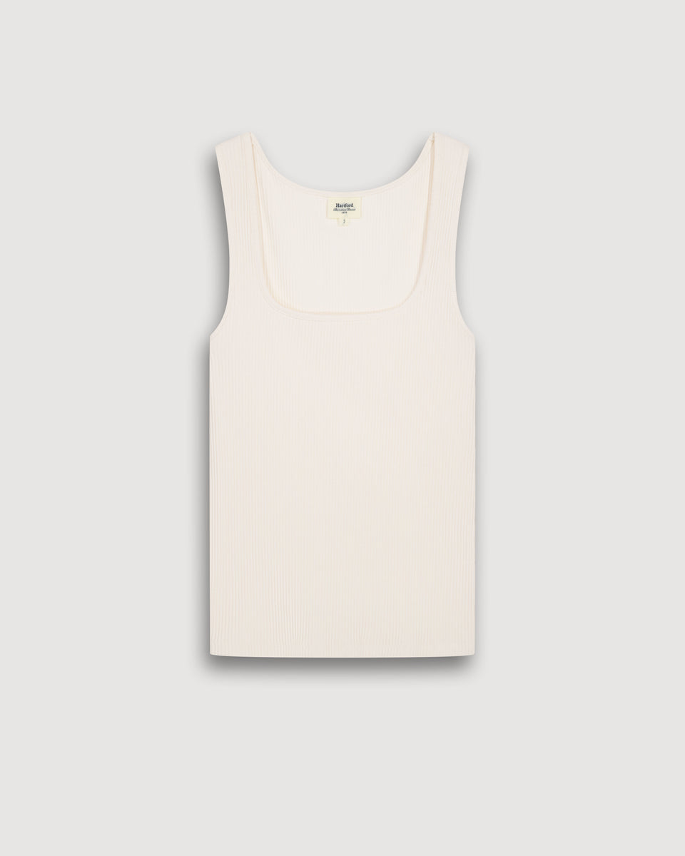 Camiseta de tirantes de algodón canalé para mujer Crudo Tette - Image 3
