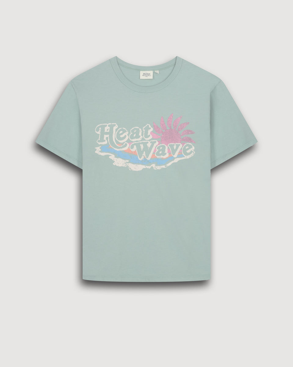 Women's Agave Green Heat Wave Printed Cotton T-shirt - Image 3