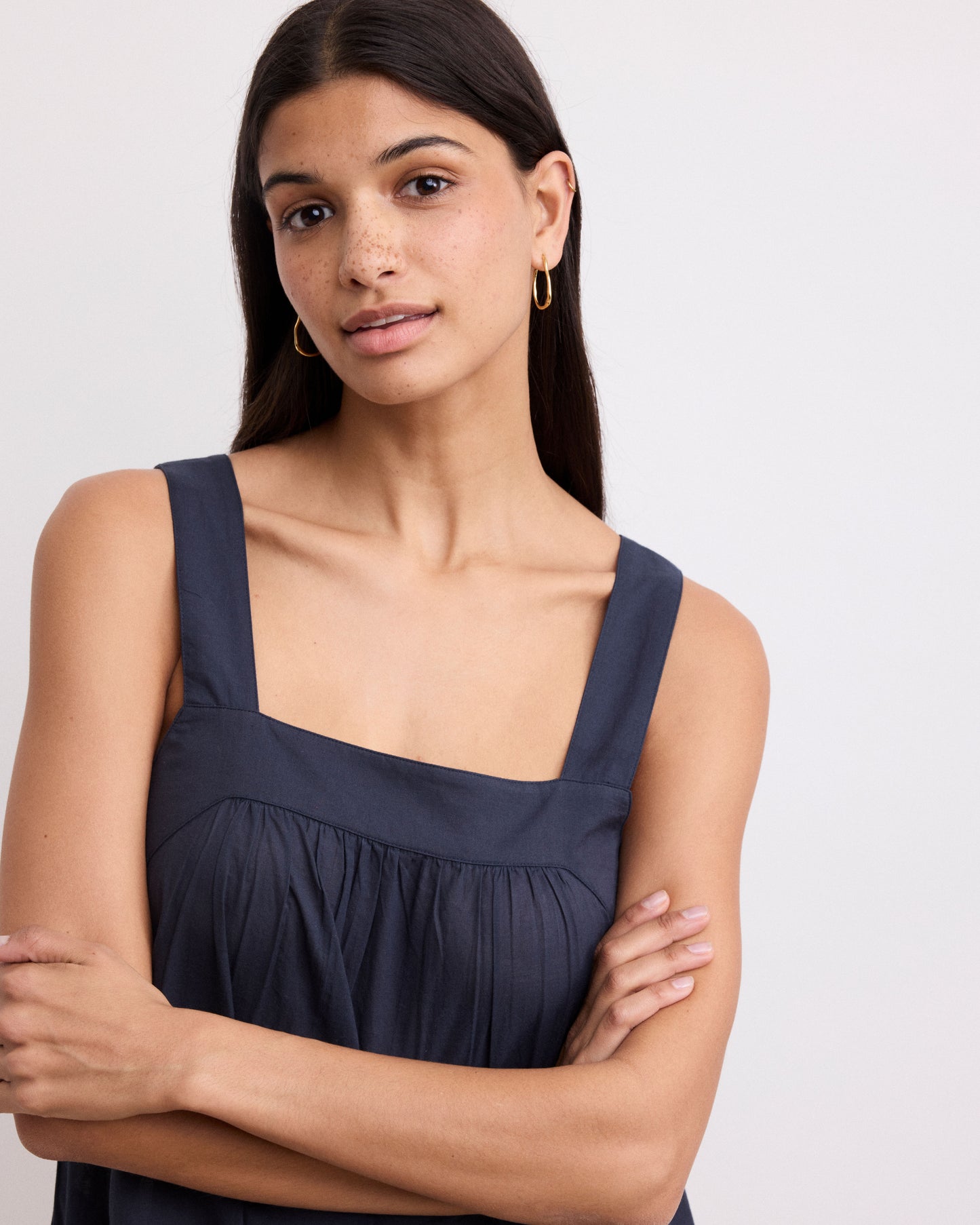 Robe Femme en voile de coton Noir Rumba