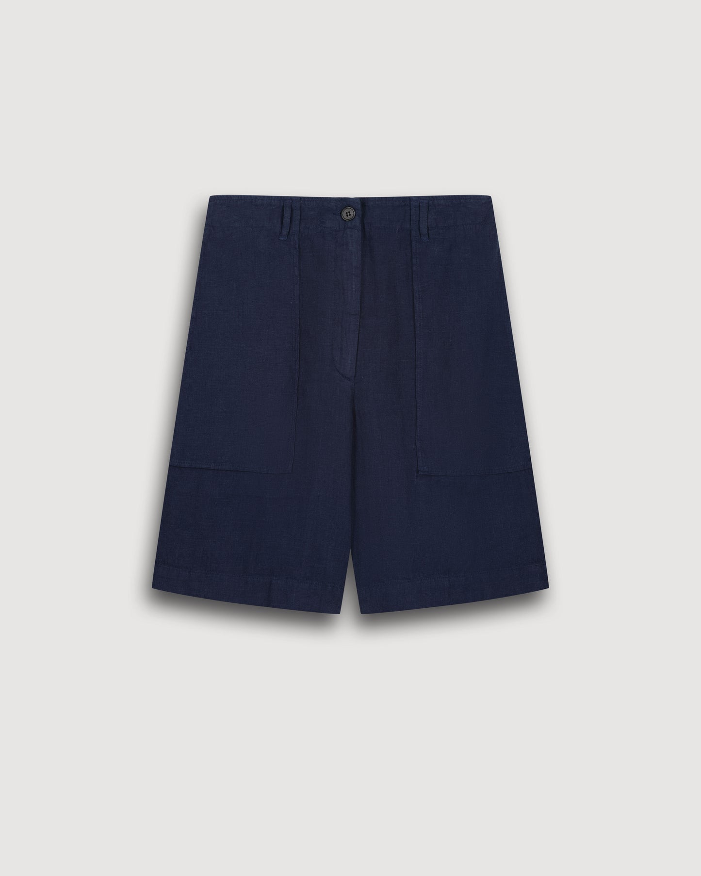 Bermuda Femme en Lin Bleu Marine Saturne