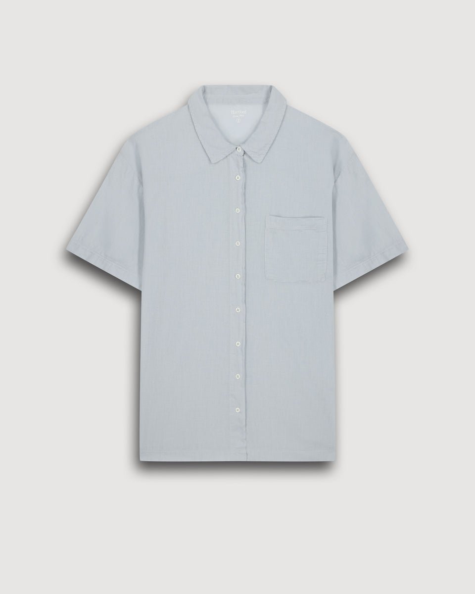 Chemise Femme en Coton Bi-Matière Vert d'Eau Teri - Image 3