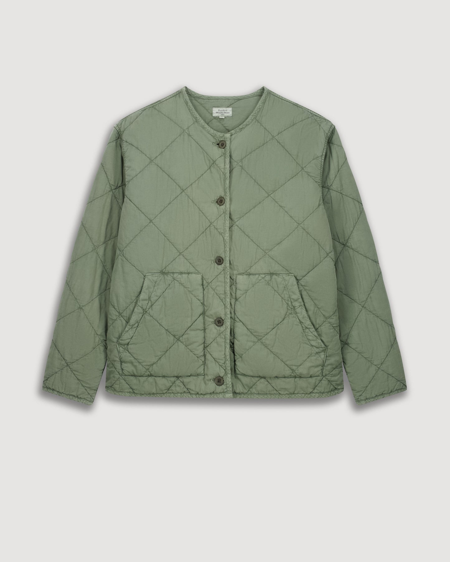 Vamos Women's Army Green Quilted Cotton Gabardine Jacket