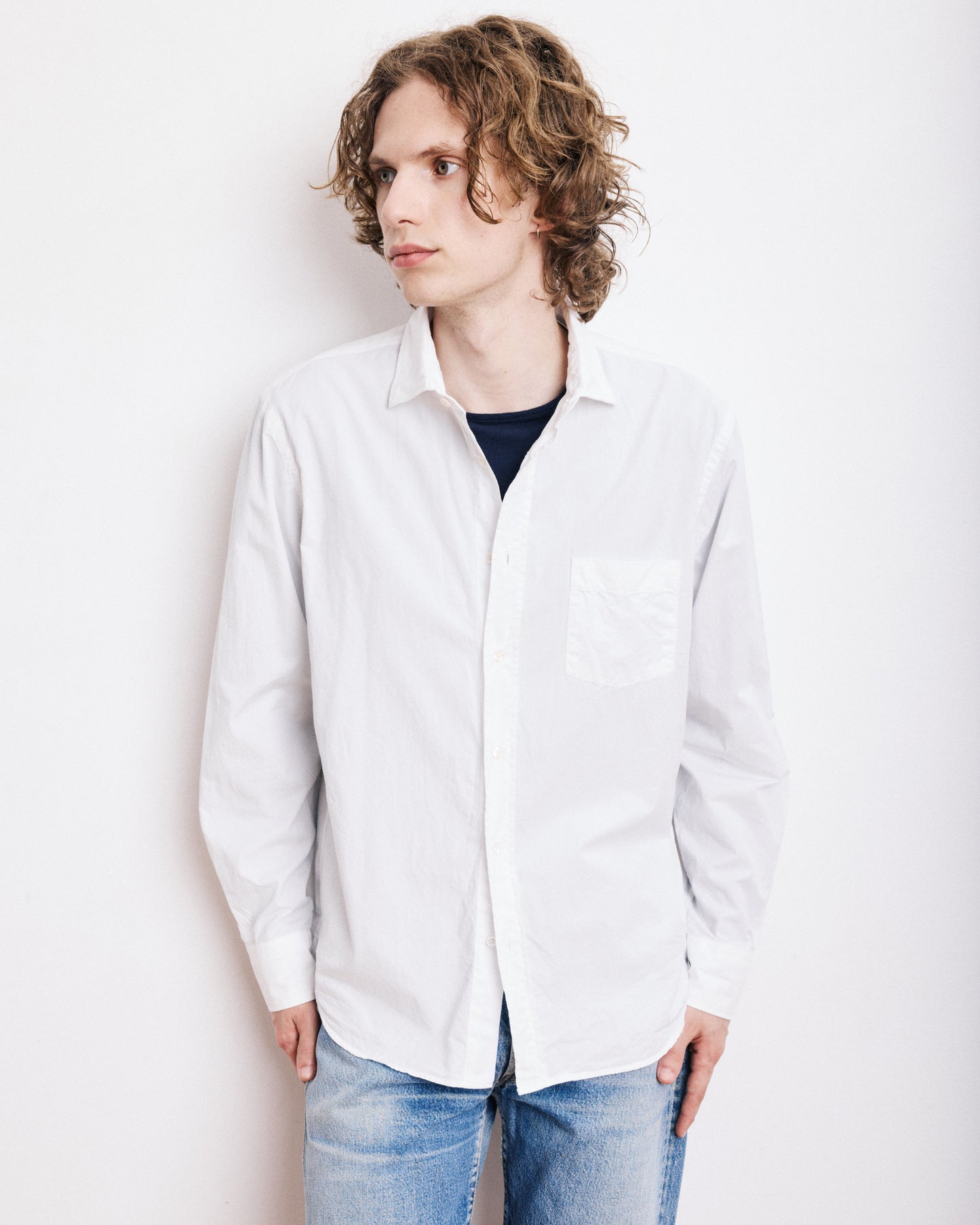 Chemise Homme en Gabardine de Coton Blanc Paul