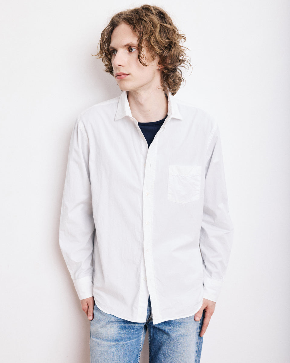 Chemise Homme en Gabardine de Coton Blanc Paul - Image principale