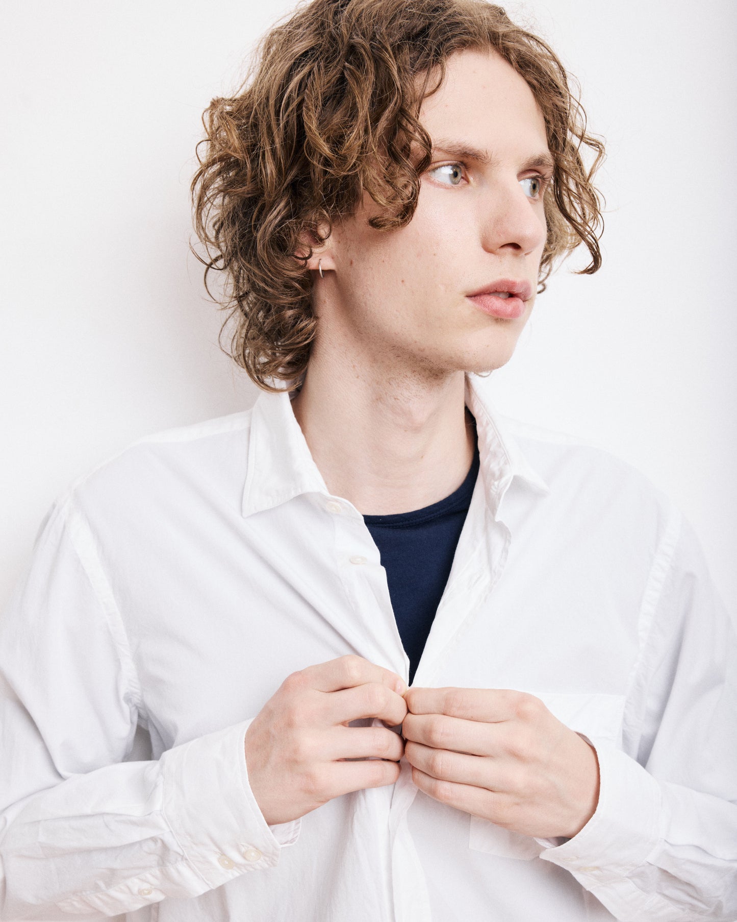 Chemise Homme en Gabardine de Coton Blanc Paul