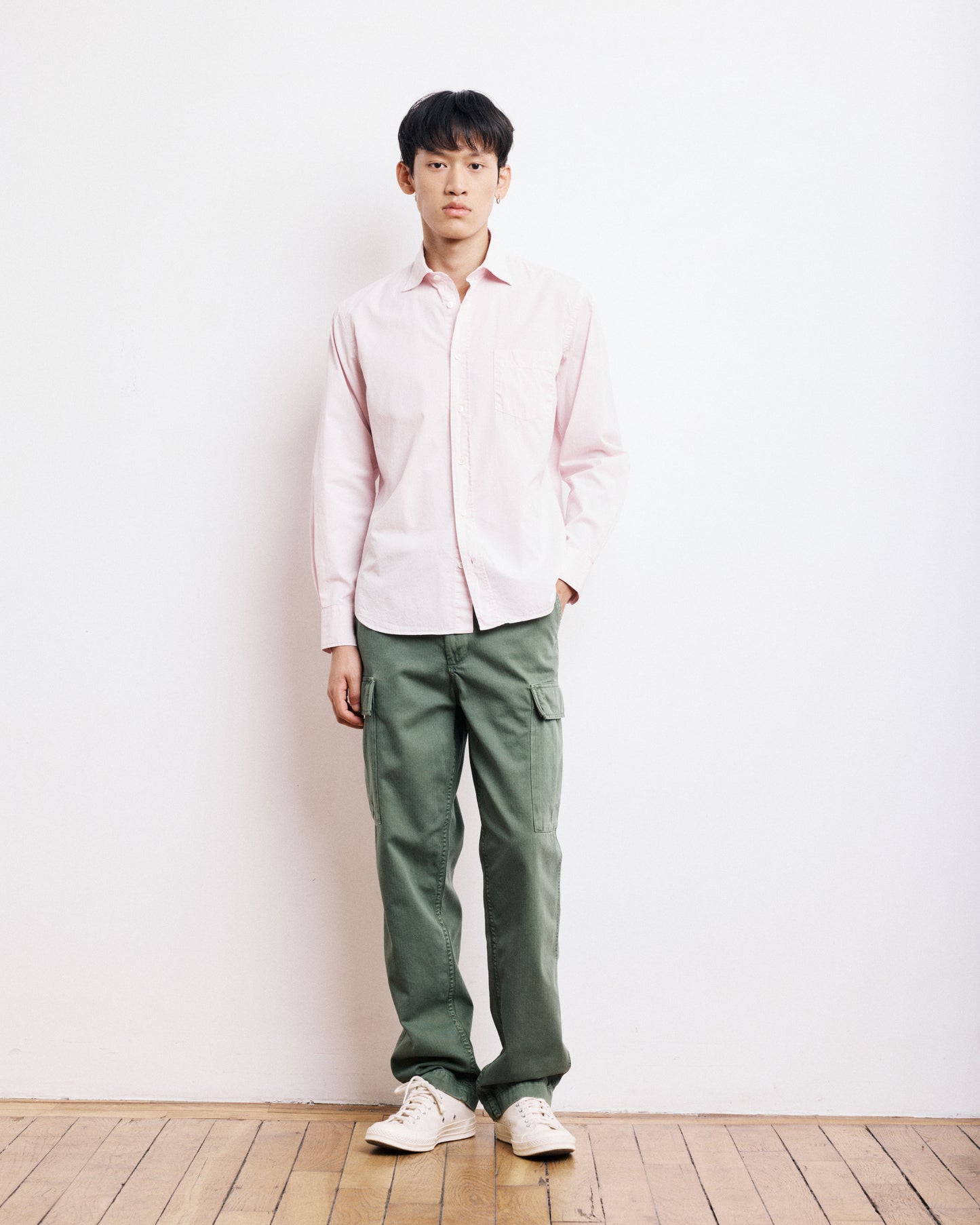 Chemise Homme en Gabardine de coton Rose Paul