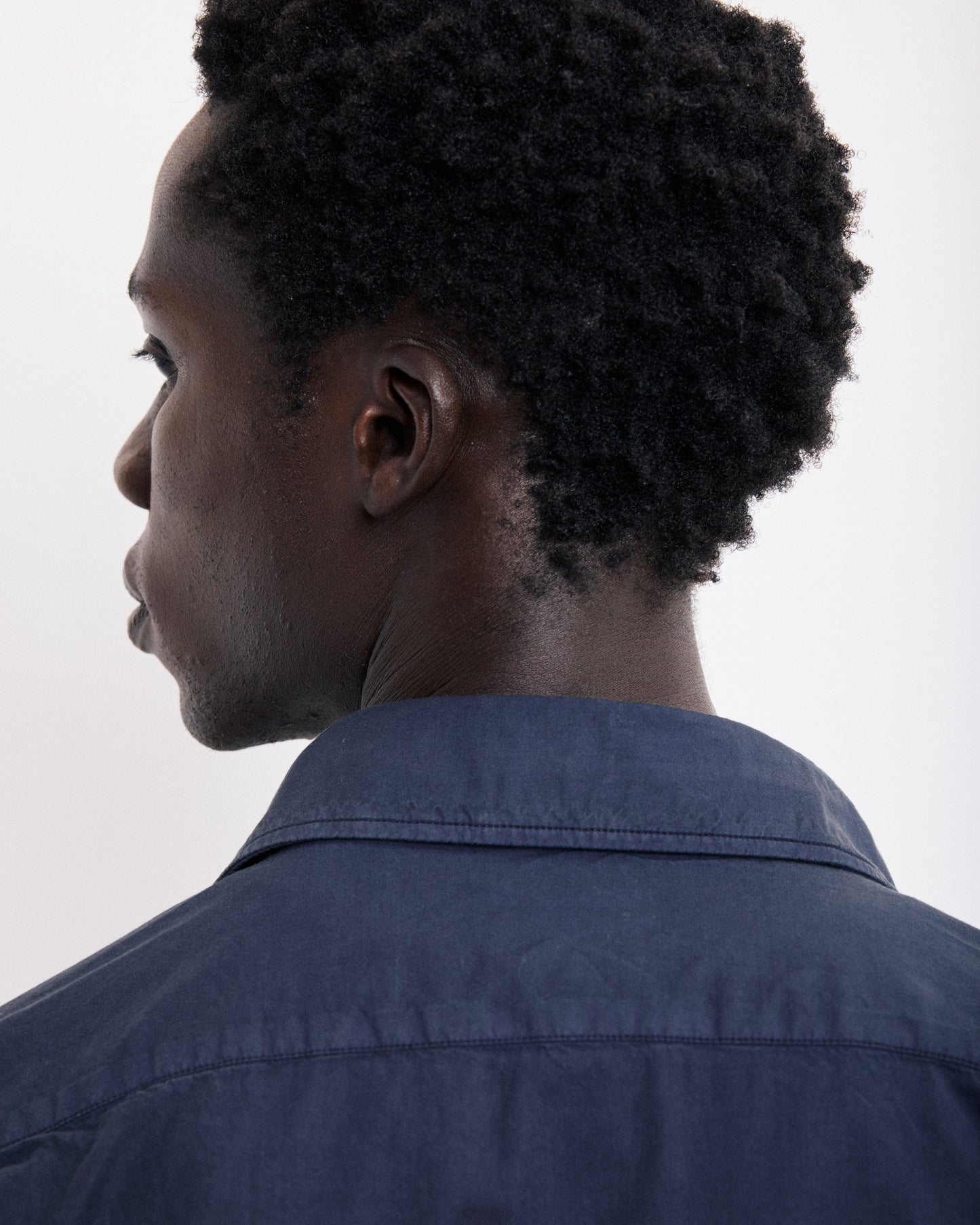 Chemise Homme en Gabardine de Coton Bleu Marine Paul