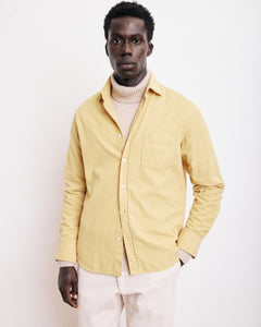 Chemise Homme en Velours Côtelé Jaune Paul