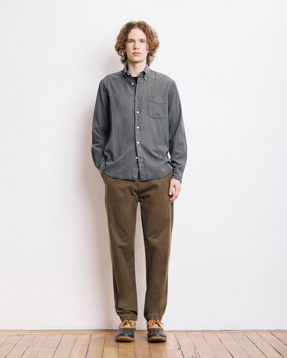 Camisa Pitt de Tencel y Algodón Verde Militar para Hombre - Image alternative