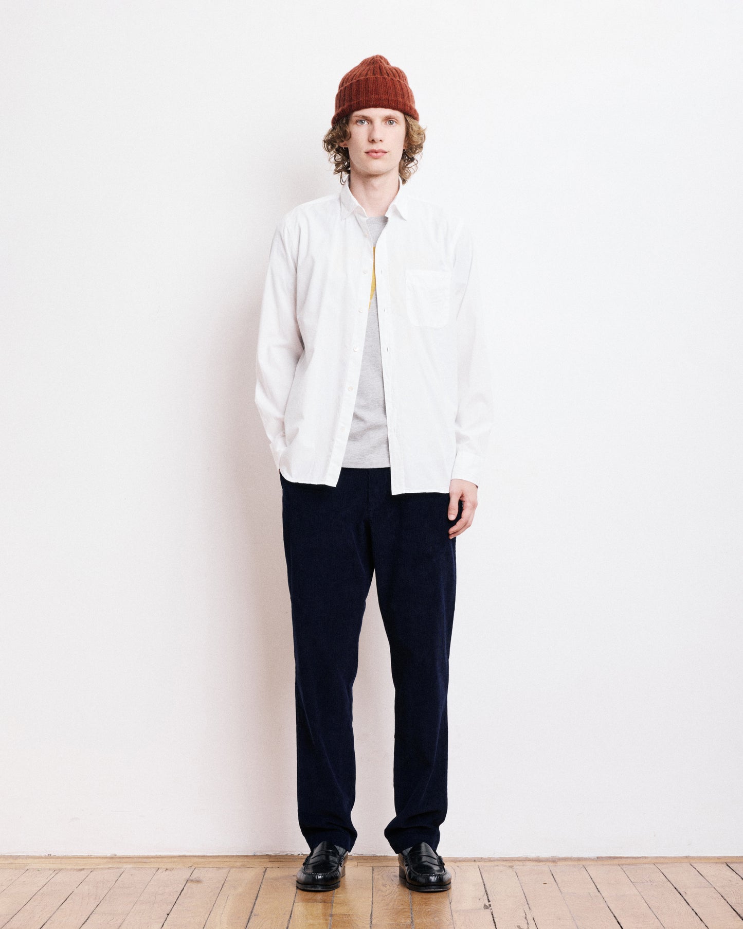 Chemise Homme en Gabardine de Coton Blanc Storm