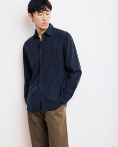 Chemise Homme en Tencel & Coton Bleu Marine Pocket