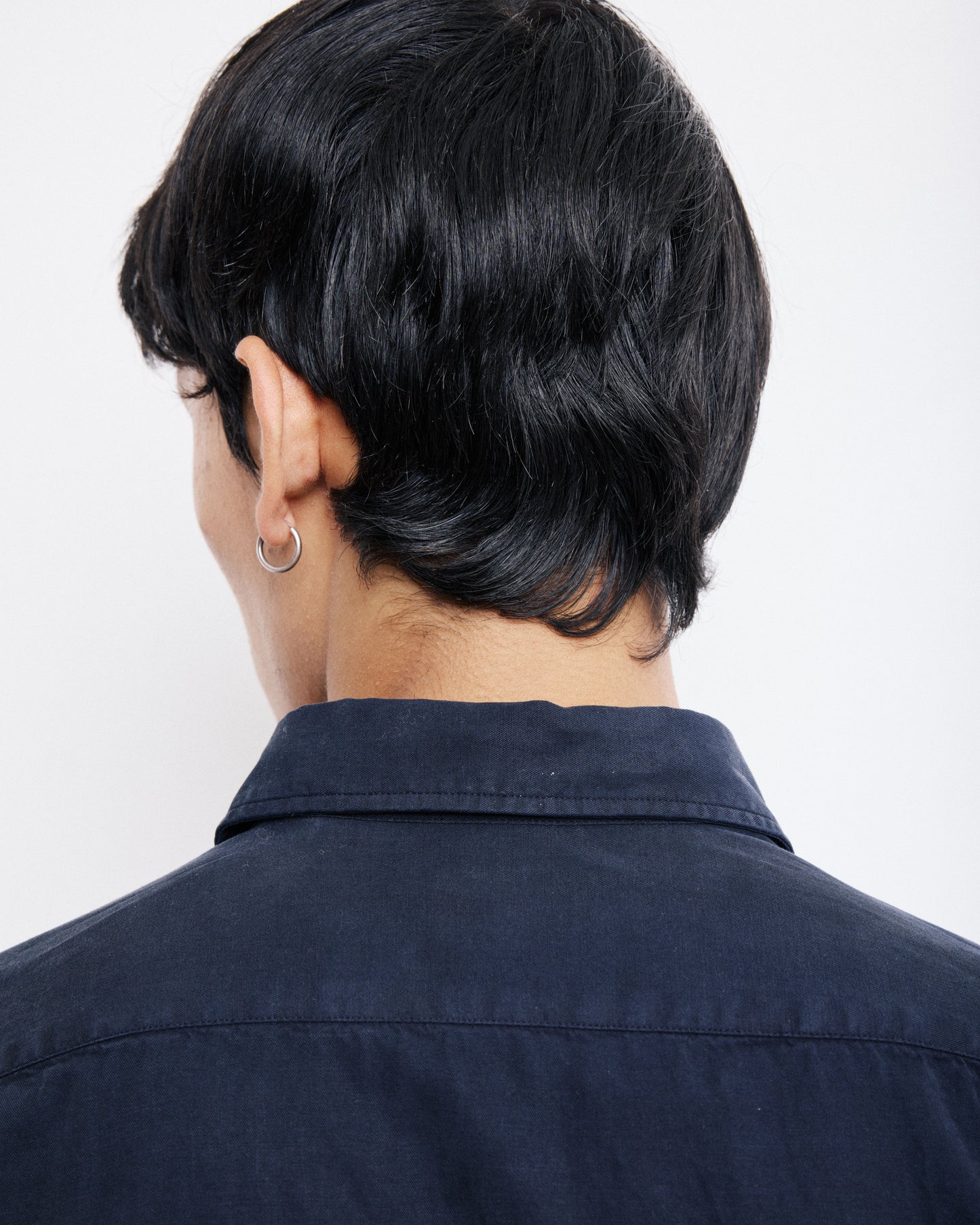 Chemise Homme en Tencel & Coton Bleu Marine Pocket