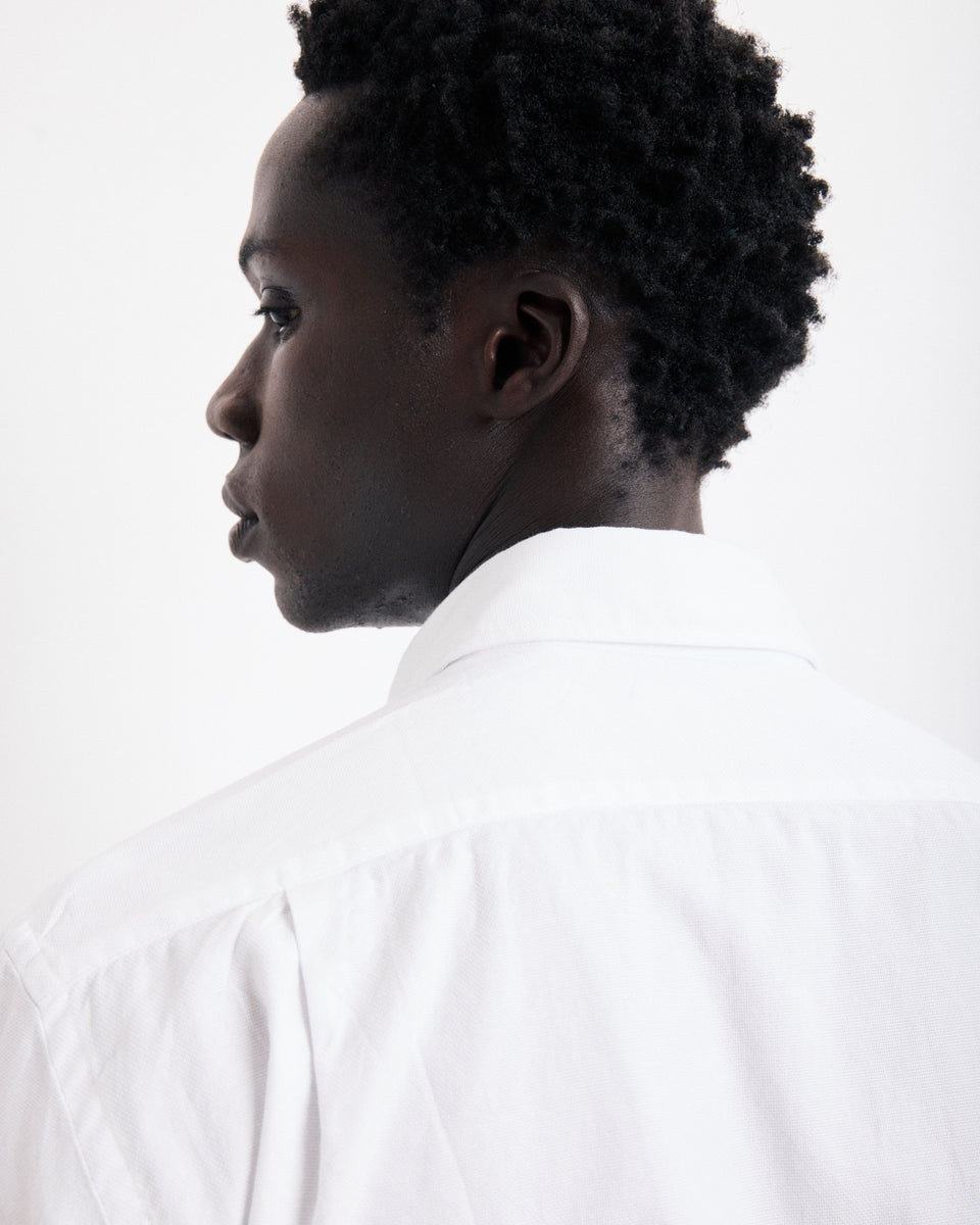 Chemise Homme en Piqué de Coton Blanc Paul - Image alternative