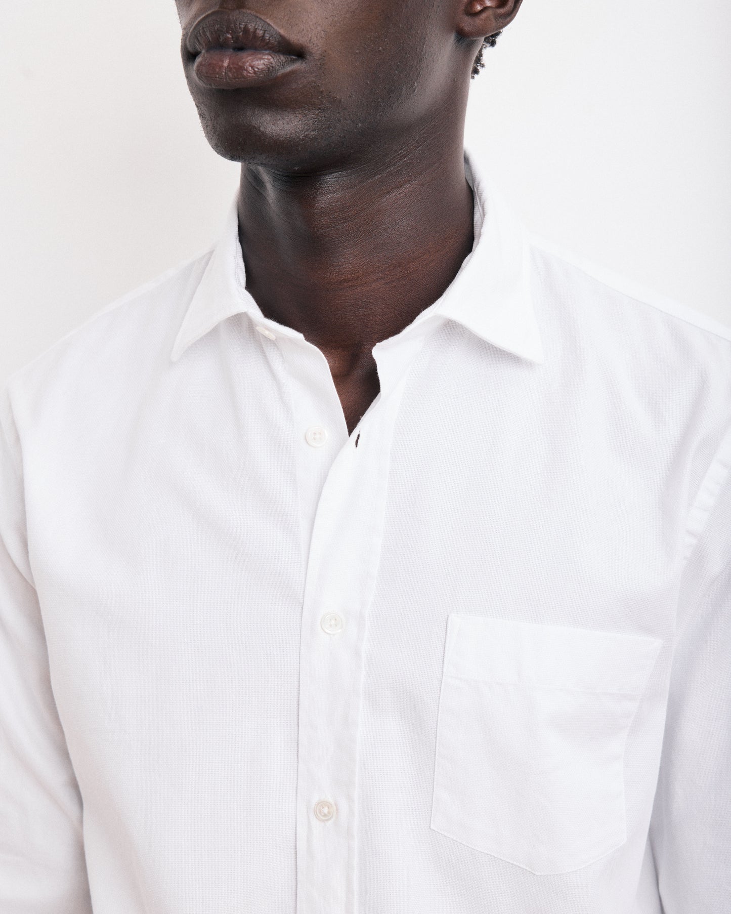 Chemise Homme en Piqué de Coton Blanc Paul