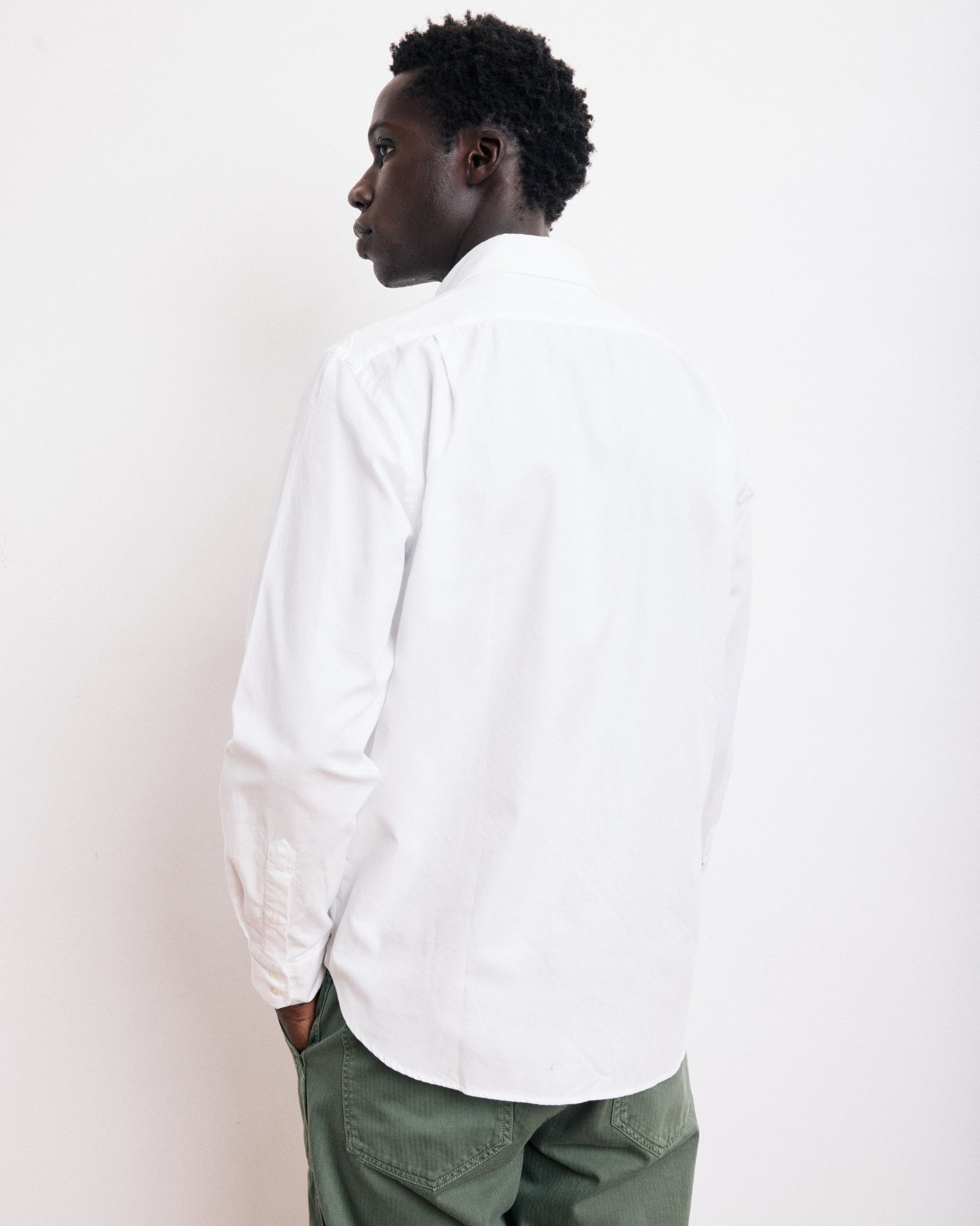 Chemise Homme en Piqué de Coton Blanc Paul