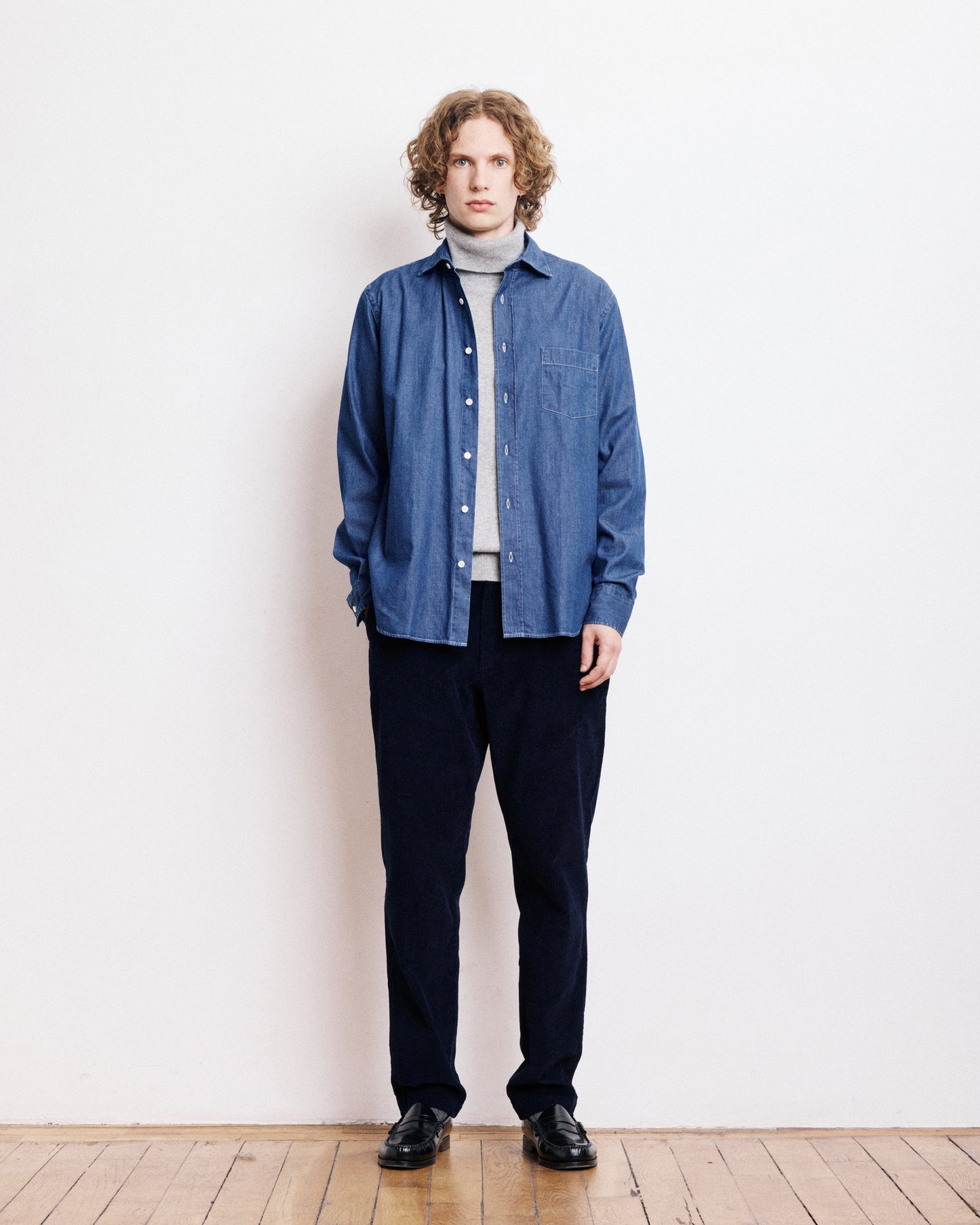 Chemise Homme en Denim Bleu Indigo Paul