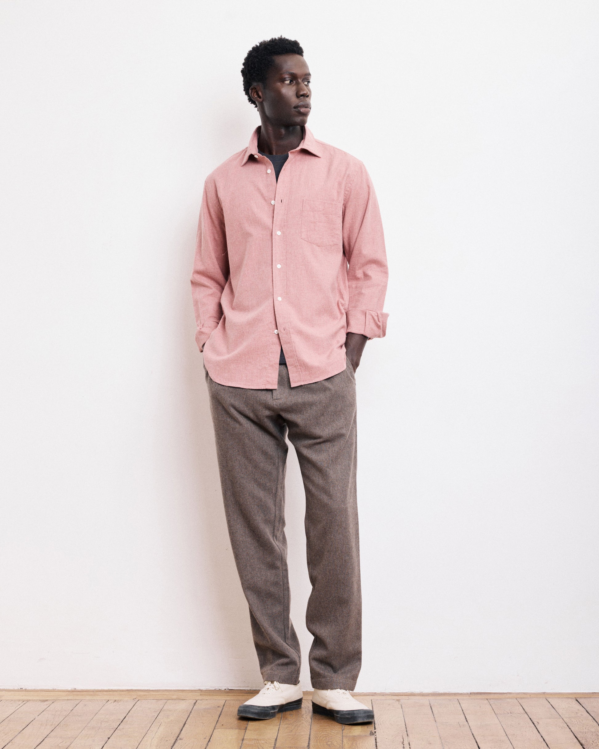 Chemise Homme en Flanelle de Coton Rouge Paul