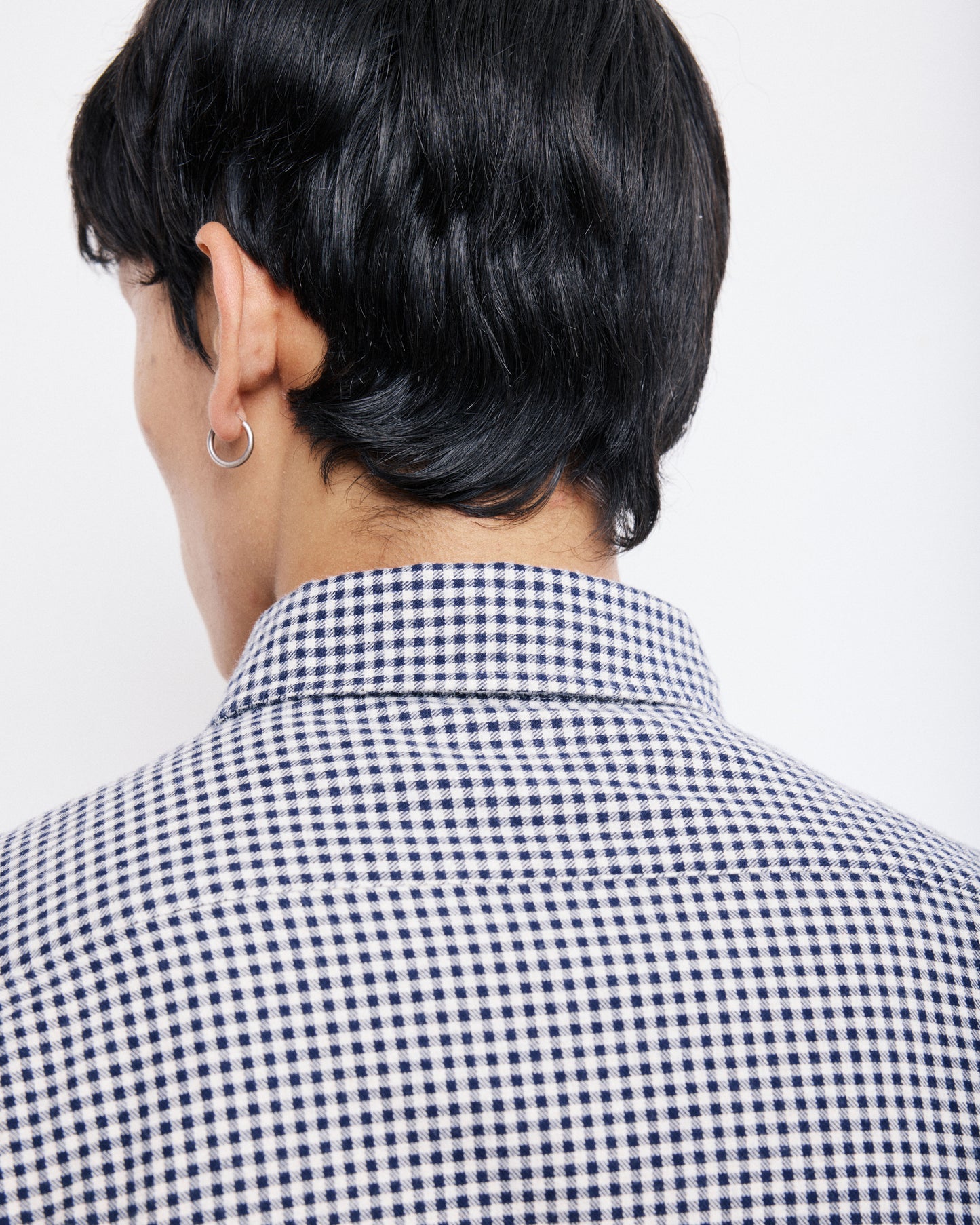 Chemise Homme en Flanelle à Carreaux Brossée Bleu Marine Paul