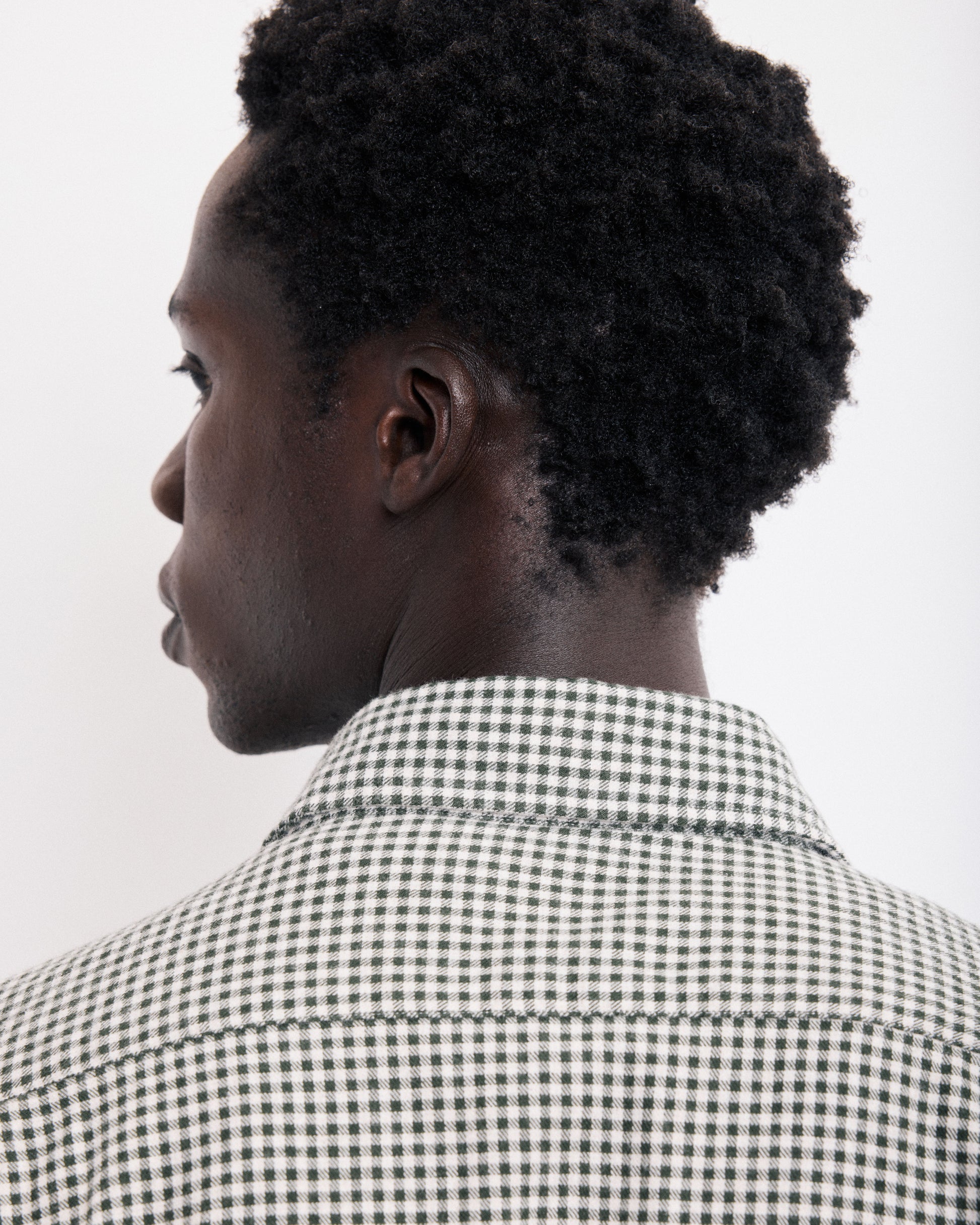 Chemise Homme en Flanelle à Carreaux Brossée Vert Paul