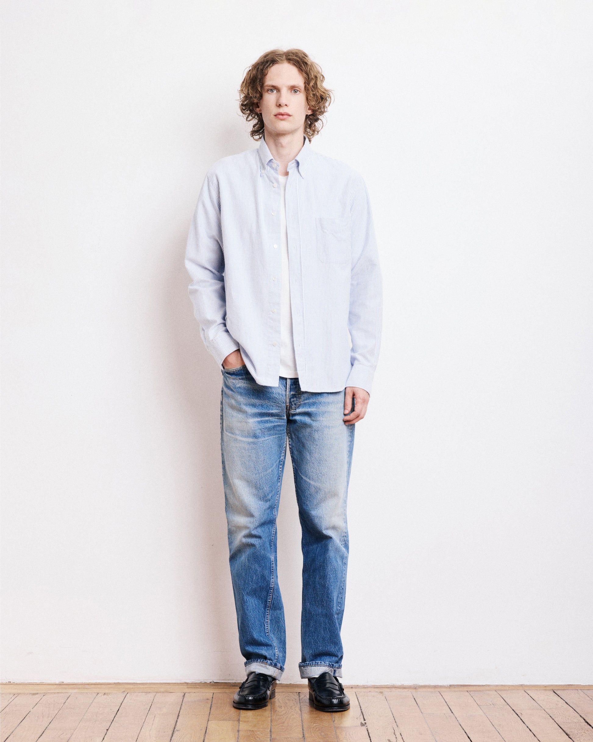 Chemise Homme en Oxford de Coton Bleu Pitt