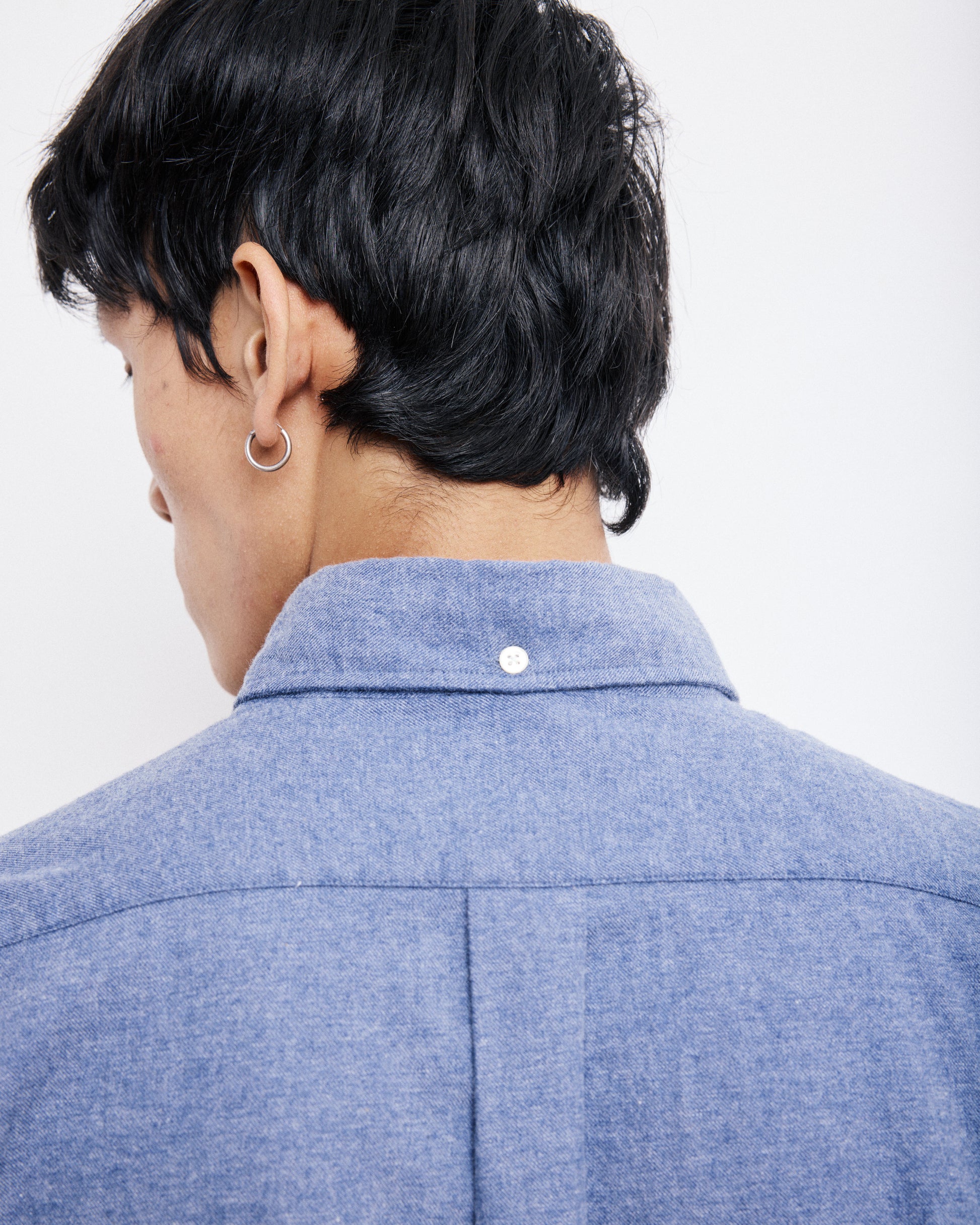 Chemise Homme en Flanelle de Coton Bleu Denim Pitt