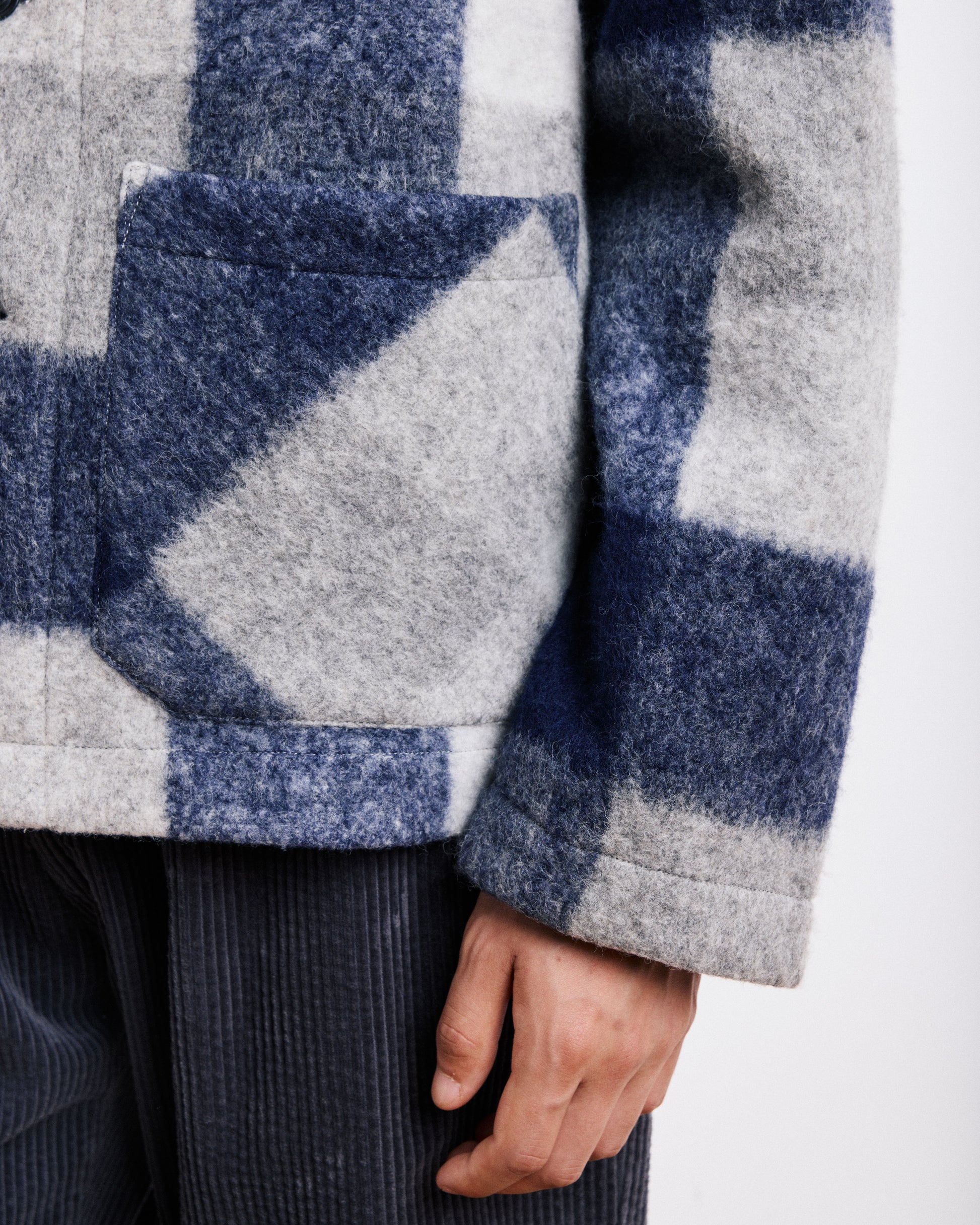 Veste Homme en Laine à Carreaux Bleu Marine Perry