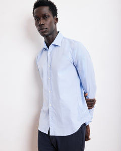 Chemise Homme en Piqué de Coton Bleu Sammy