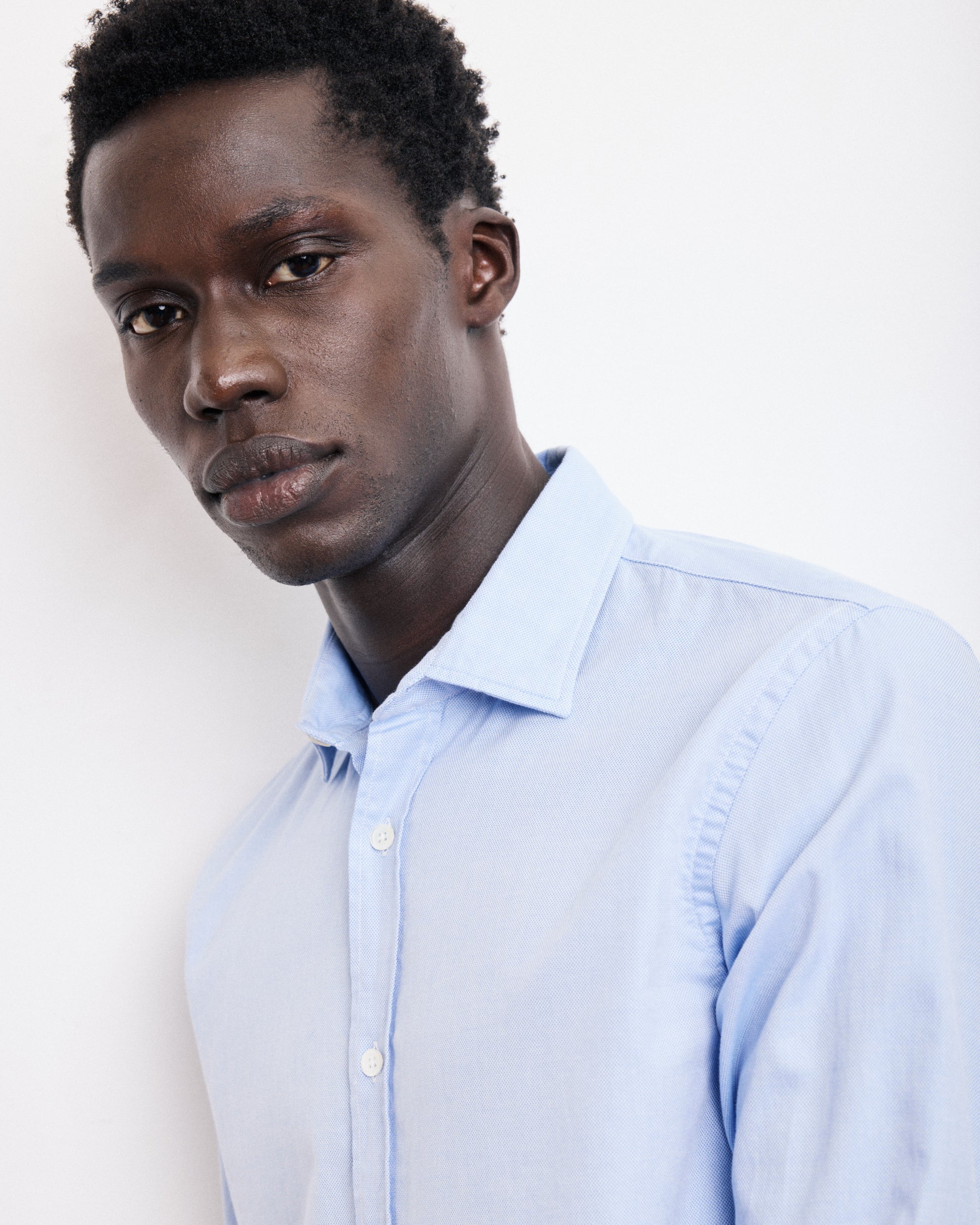 Chemise Homme en Piqué de Coton Bleu Sammy