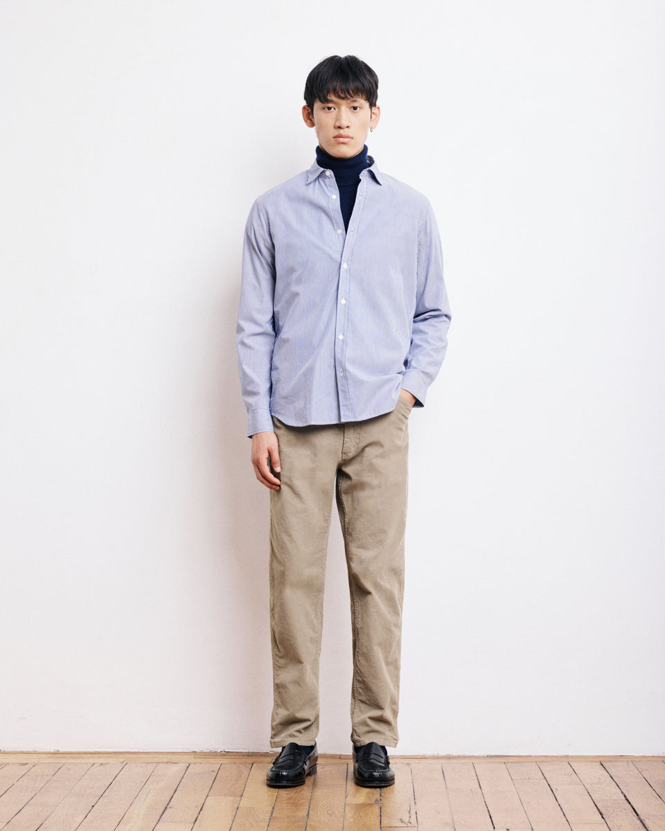 Chemise Homme en Popeline Rayée Bleu Sammy - Image alternative