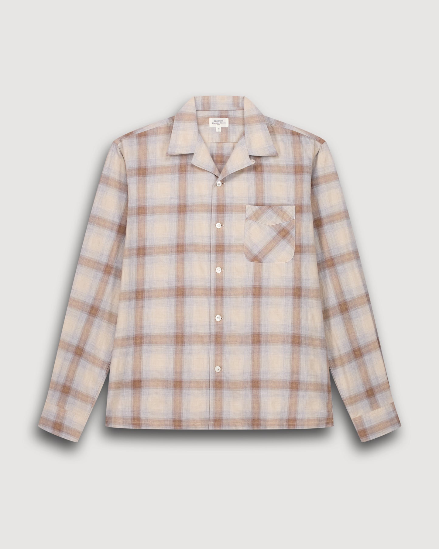 Palmito Men's Grey & Beige Checked Cotton Shirt