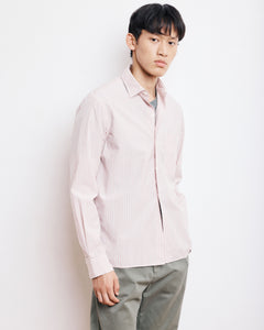 Chemise Homme en Popeline Rayée Rose Patt