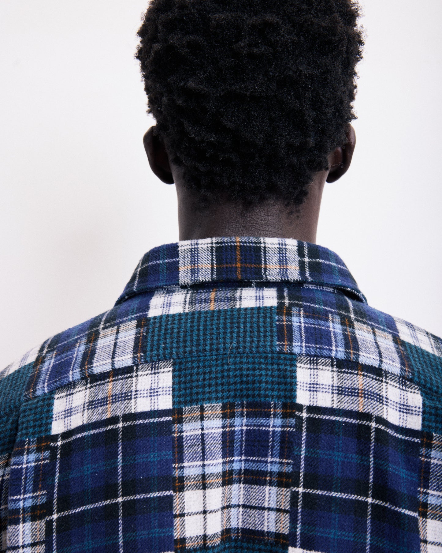 Chemise Homme en flanelle patchwork Bleu Patt