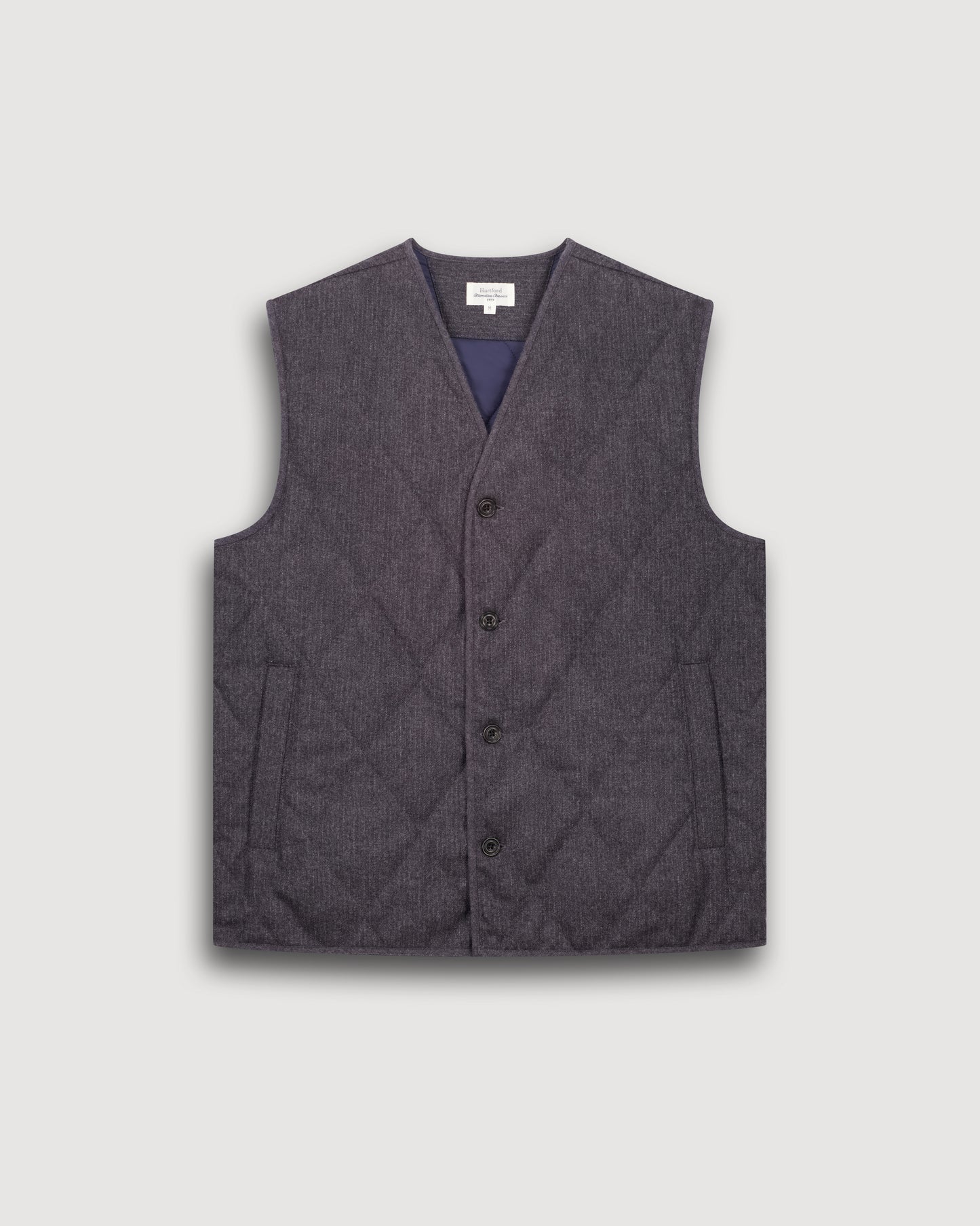 Vic Men's Grey Striped Flannel Vest