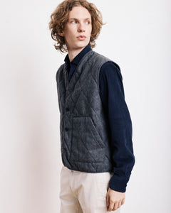 Gilet Homme en Flanelle de Laine Gris Vince