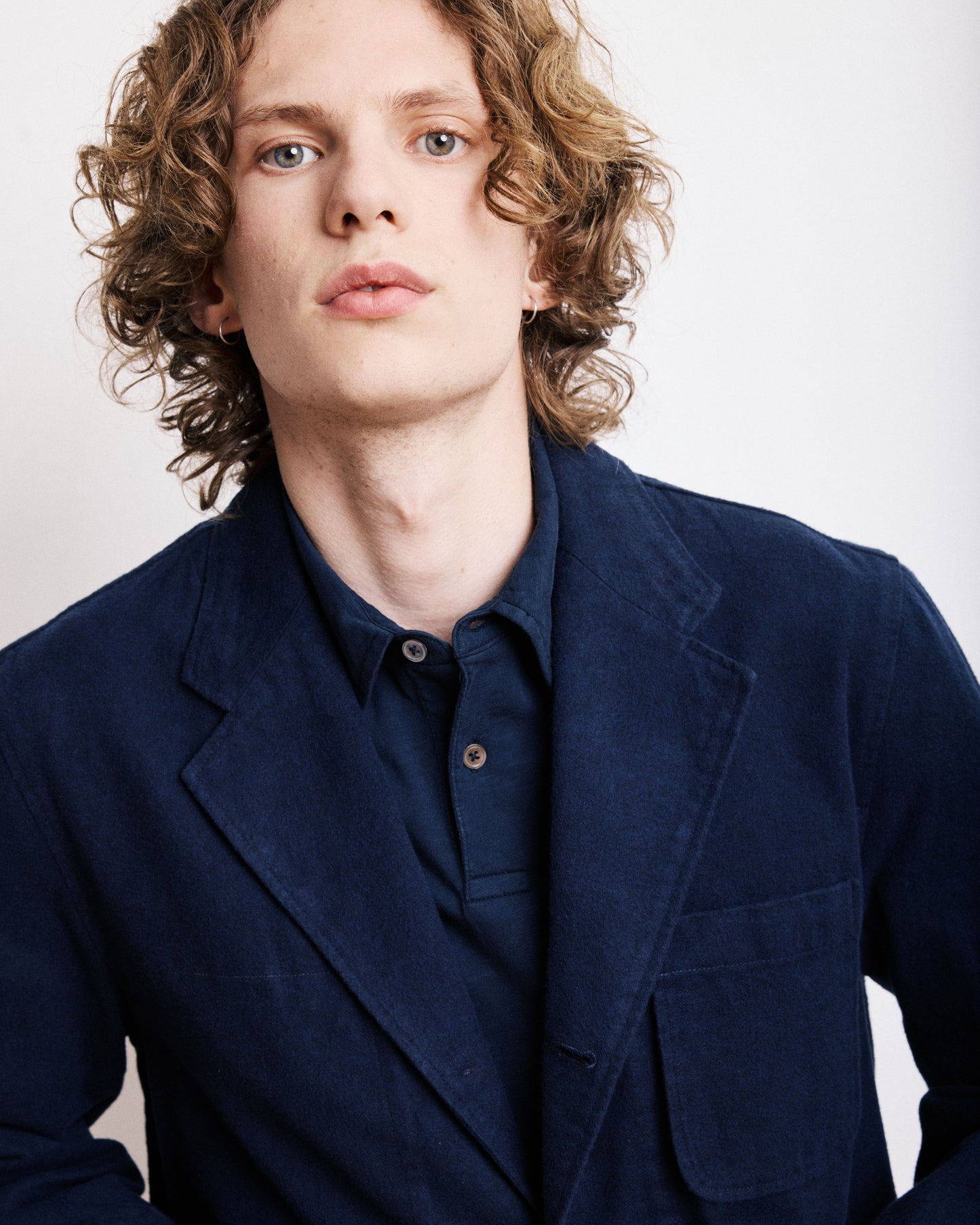 Veste Homme en Moleskine de Coton Bleu Marine Joey