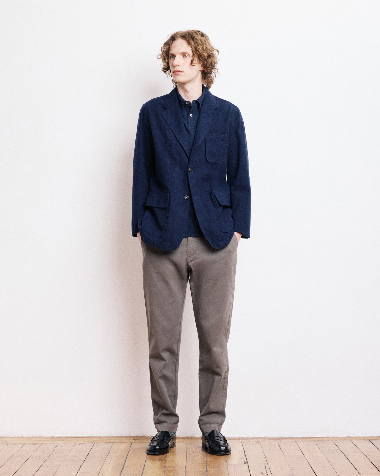 Veste Homme en Moleskine de Coton Bleu Marine Joey