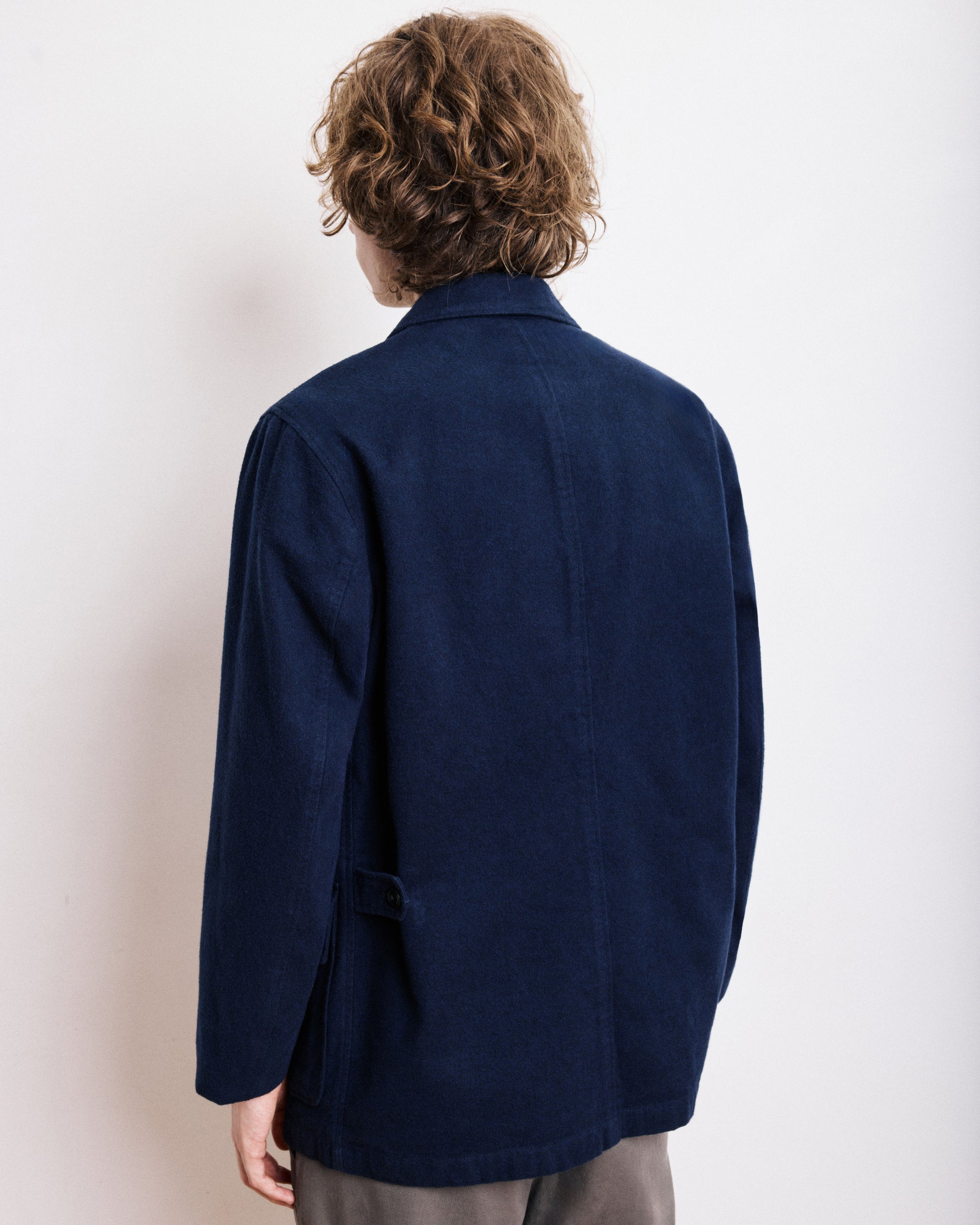 Veste Homme en Moleskine de Coton Bleu Marine Joey