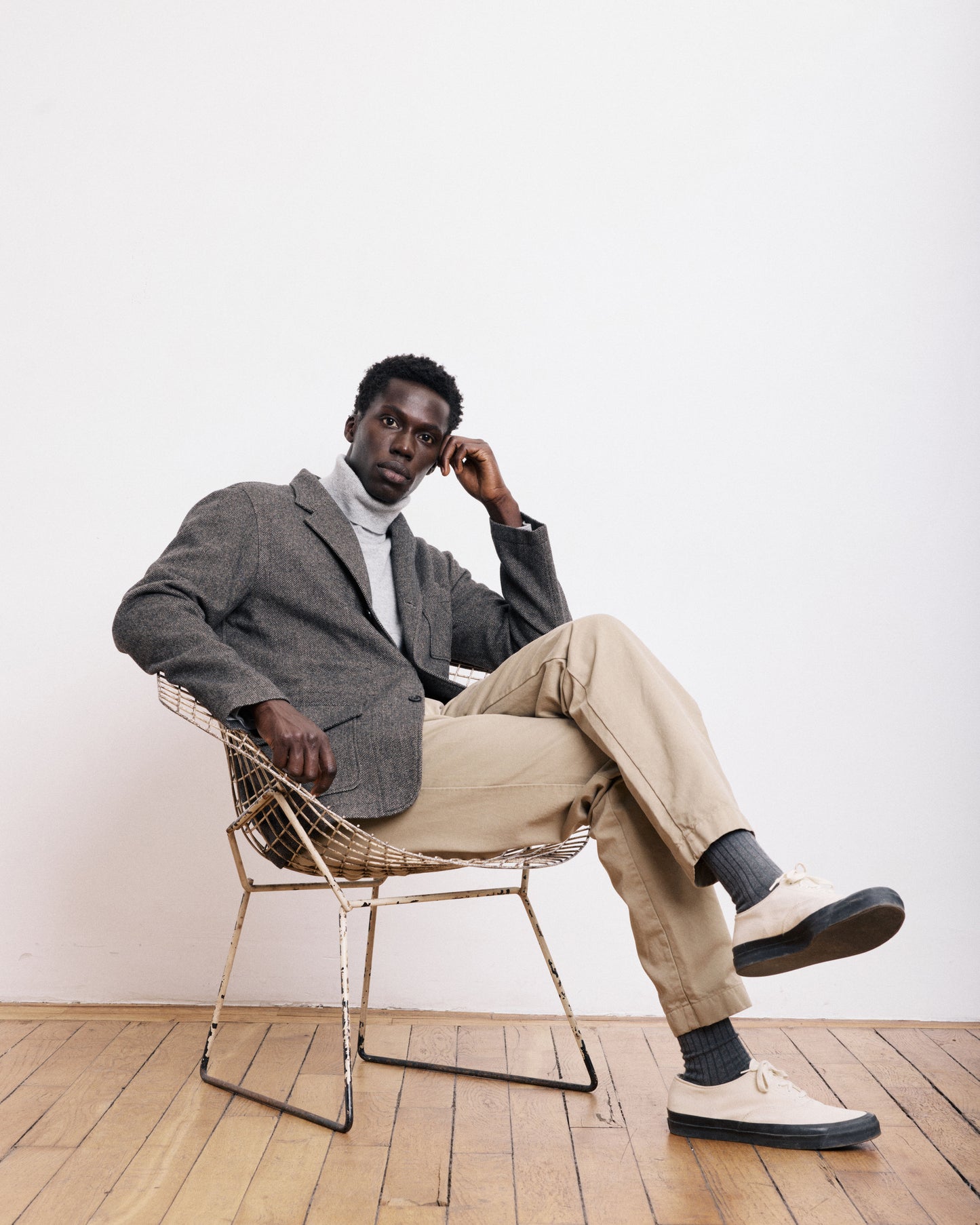 Veste Homme en Laine à Chevrons Beige Joey