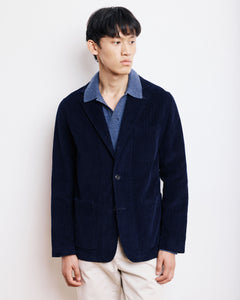 Veste Homme en Velours Côtelé Bleu Marine Jonny