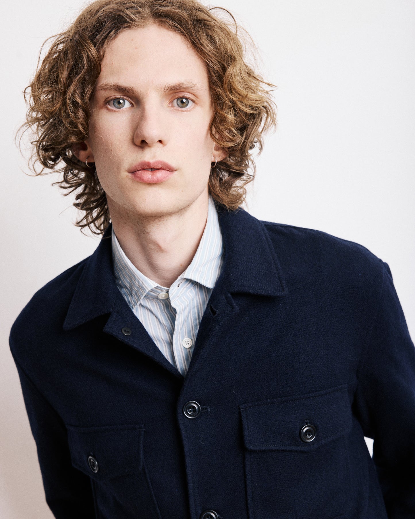 Veste Homme en Flanelle de Laine Bleu Marine Day