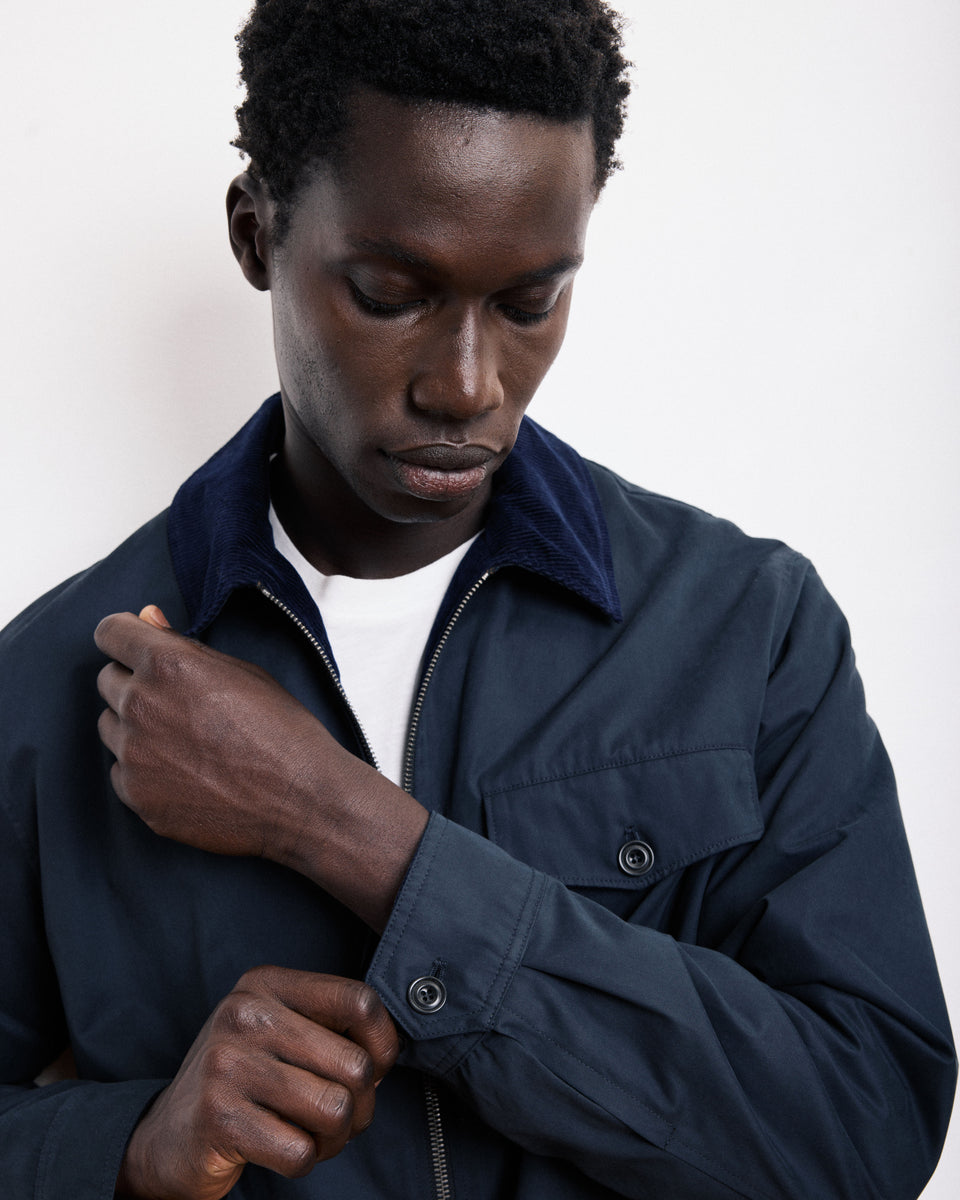 Blouson Homme en Gabardine déperlant Bleu Marine Daren - Image 3